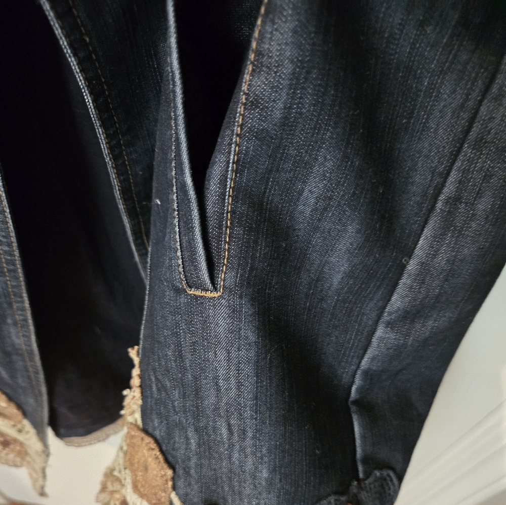 Chico's Dark Blue Embroidered Denim Jacket - Picture 8 of 10